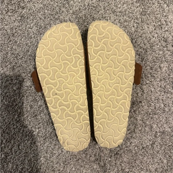 Birkenstock Brown Sandals with Gold Buckle - Picture 2 of 2